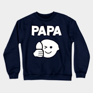 Father Papa Thumbs Up Outline icon in white Crewneck Sweatshirt